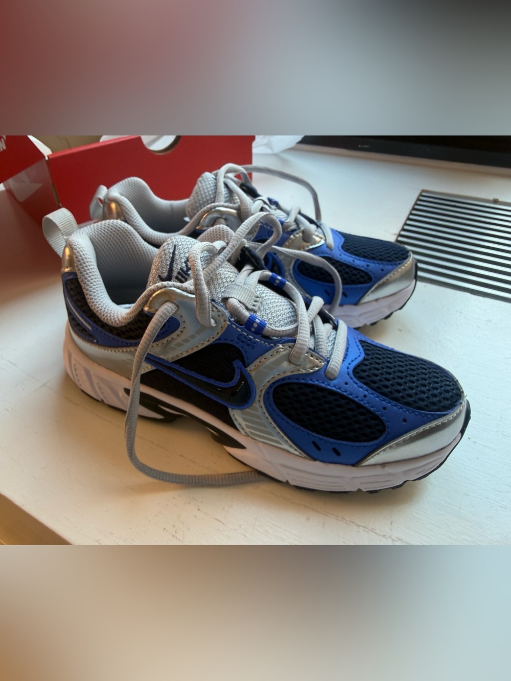 Nike Kids Blue, Black and Gray Athletic Sneakers